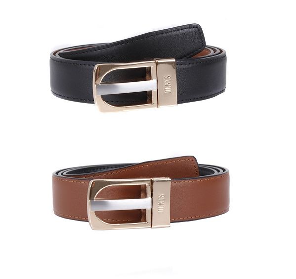 Mens Dents Black & Tan Reversible Leather Belt