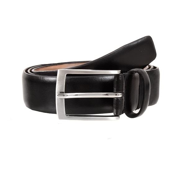 Mens Dents Black Plain Leather Belt