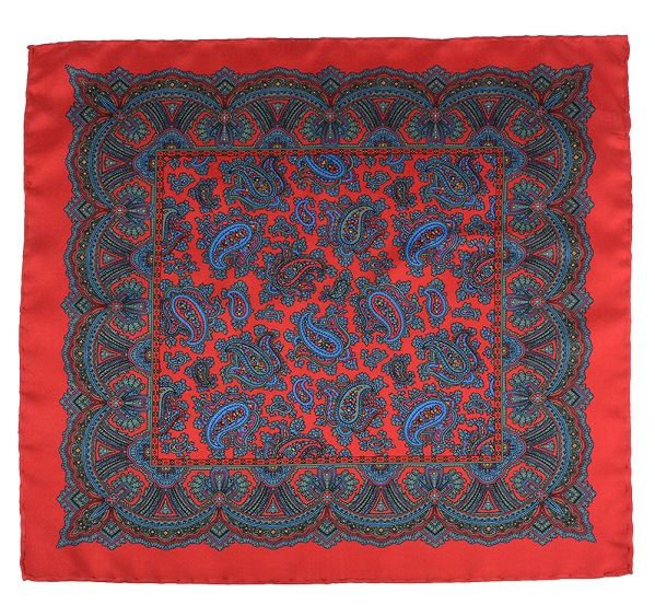 
                  
                    Red Silk Pocket Square - Large Paisley
                  
                