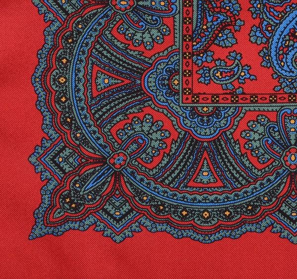 
                  
                    Red Silk Pocket Square - Large Paisley
                  
                