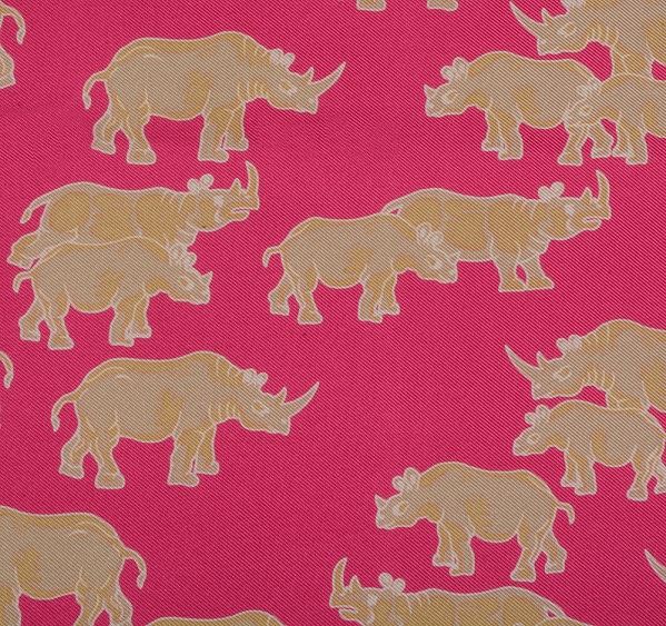 
                  
                    Pink Rhino Print Silk Pocket Square
                  
                