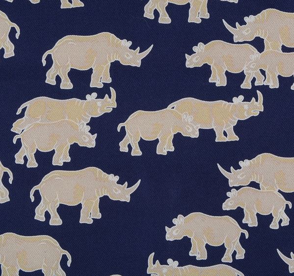 
                  
                    Dark Blue Rhino Print Silk Pocket Square
                  
                
