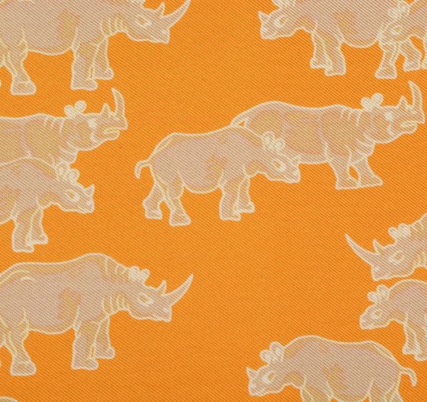 
                  
                    Ochre Rhino Print Silk Pocket Square
                  
                