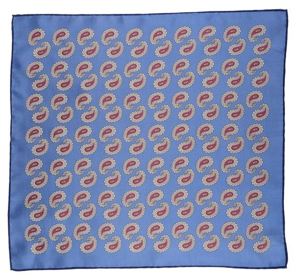 
                  
                    Blue Paisley Print Silk Pocket Square
                  
                