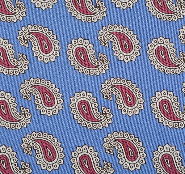 
                  
                    Blue Paisley Print Silk Pocket Square
                  
                