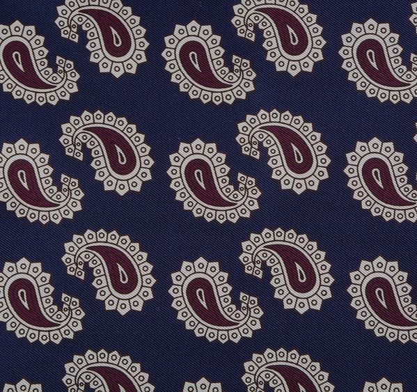 
                  
                    Dark Blue Paisley Print Silk Pocket Square
                  
                