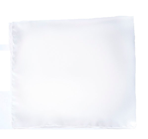 Plain White Silk Pocket Square