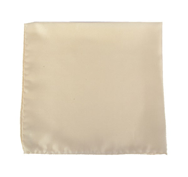 Plain Cream Silk Pocket Square