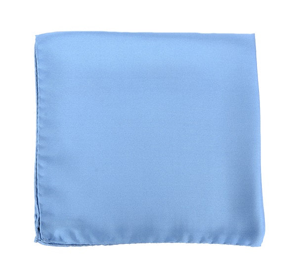 Plain Light Blue Silk Pocket Square
