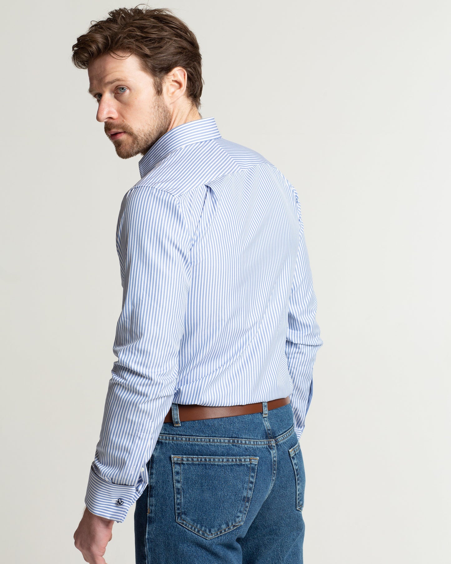 
                  
                    Regular Fit Men's Blue Bengal Stripe Shirt
                  
                