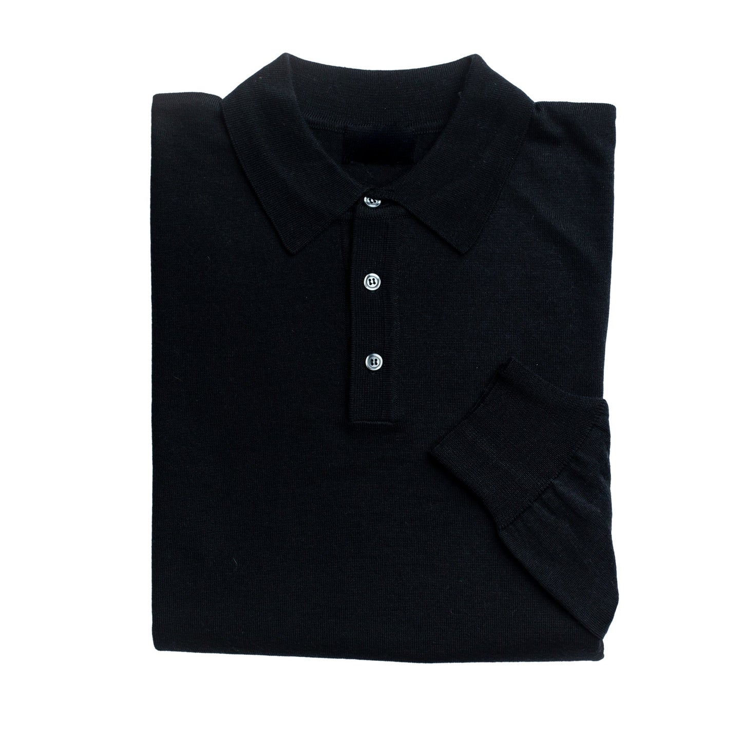 
                  
                    Mens Black 3 Button 100% Merino Wool Polo Jumper
                  
                