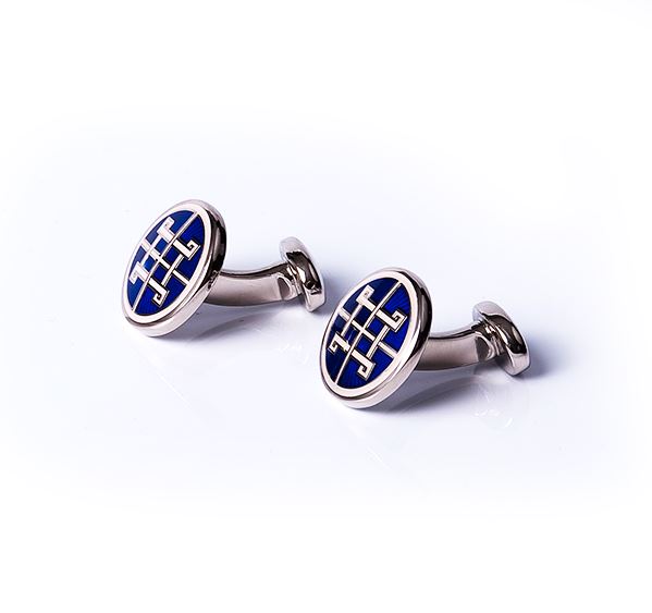 Round Deco Base Metal Cufflinks