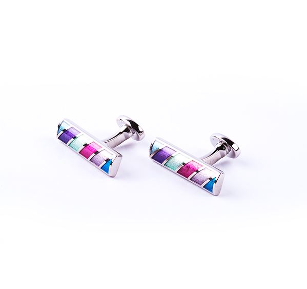 Domed Rectangle Base Metal Cufflinks