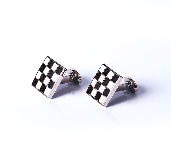 Square Grid Base Metal Cufflinks