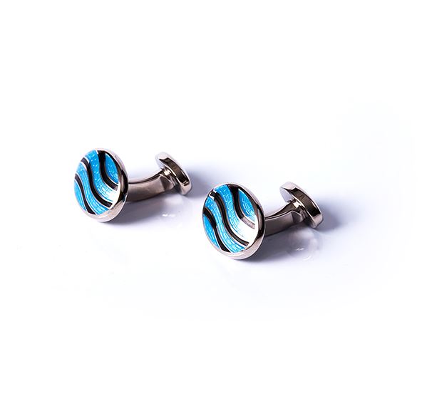 Oval Waves Base Metal Cufflinks