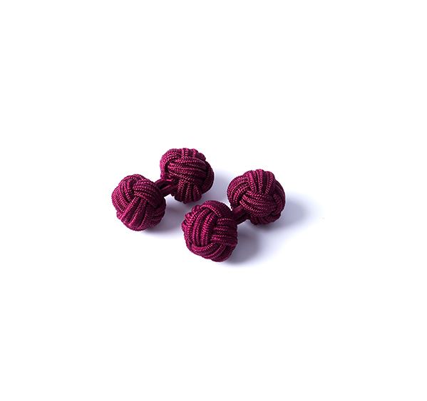 Burgundy Silk Knot Cufflinks