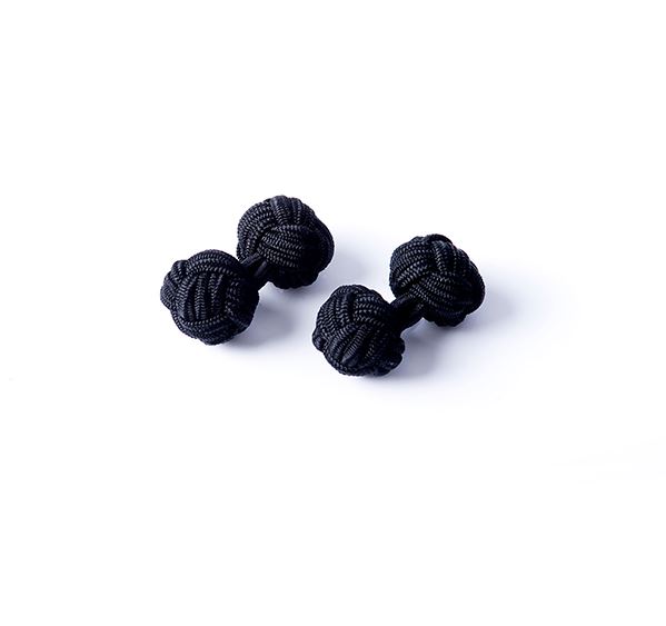 Black Silk Knot Cufflinks