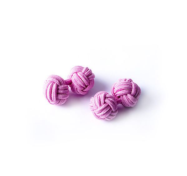 Pink Silk Knot Cufflinks