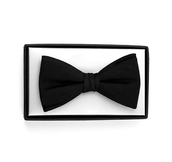 Black Silk Ready Tied Bow Tie