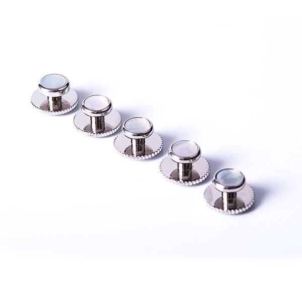 Silver and Mother of Pearl Dress Studs (set of 5 studs)