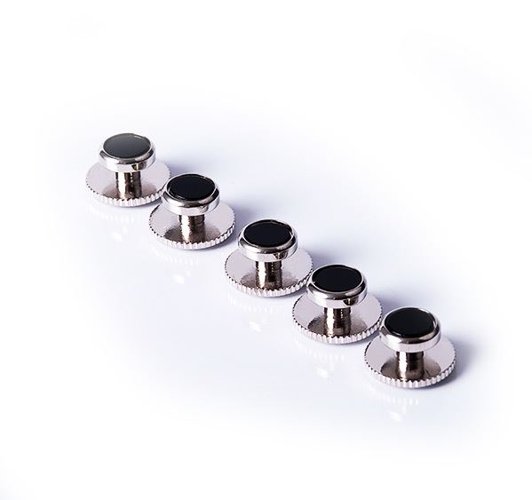 Silver and Black Dress Studs (set of 5 studs)