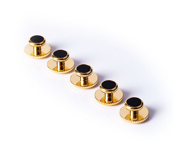Gold and Black Dress Studs (set of 5 studs)