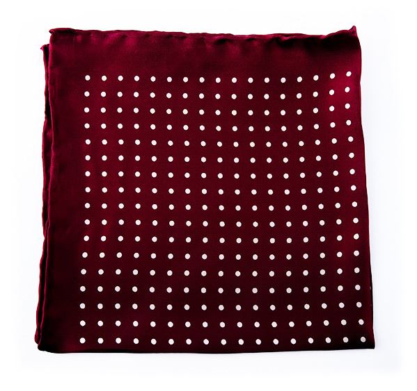 
                  
                    Maroon Spotted Silk Pocket Square
                  
                