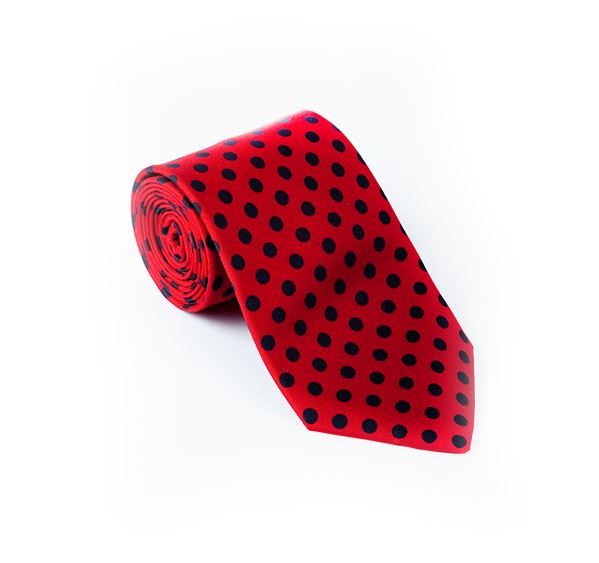 Red & Large Dark Spot Printed Tie