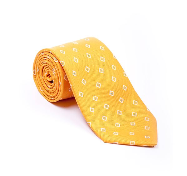 Yellow Geometric Printed Tie