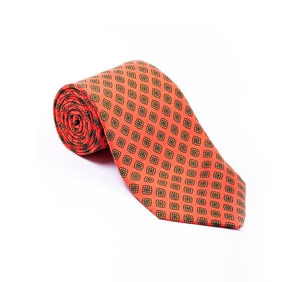 Orange Fancy Printed Tie