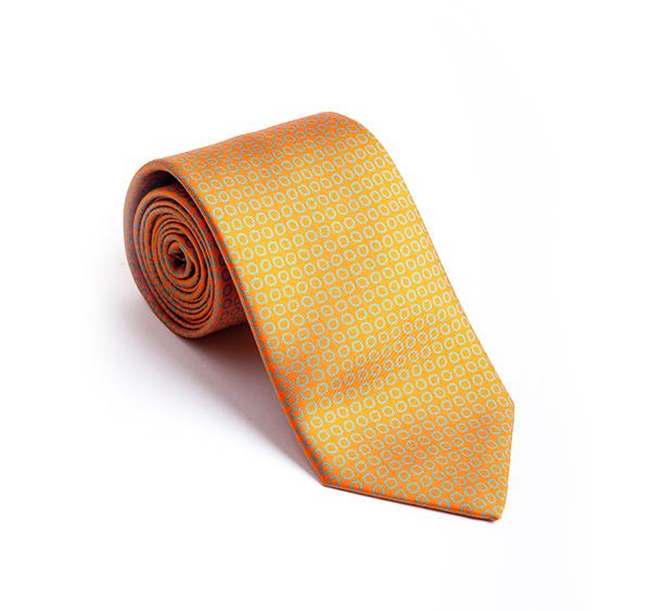 Orange with Blue Circles Fancy Printed Tie