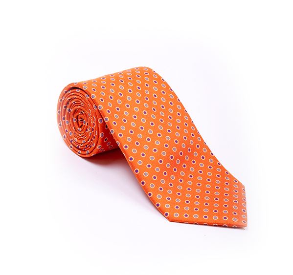 Orange & Purple Fancy Printed Tie