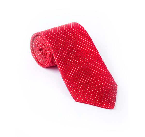 Red & White Pin Spot Printed Tie
