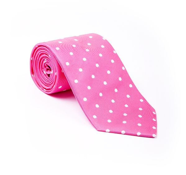 Pink Spot Woven Tie