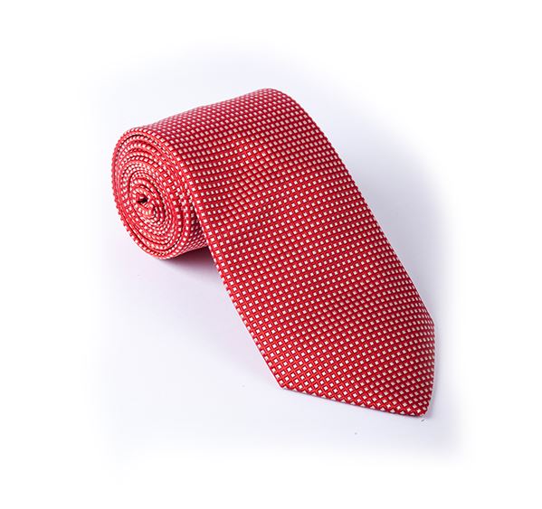 Red & Cream Fancy Woven Tie
