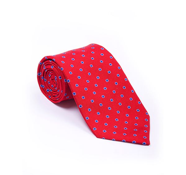 Red & Blue Fancy Woven Tie