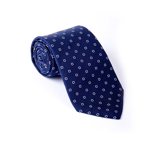 Navy Fancy Woven Tie