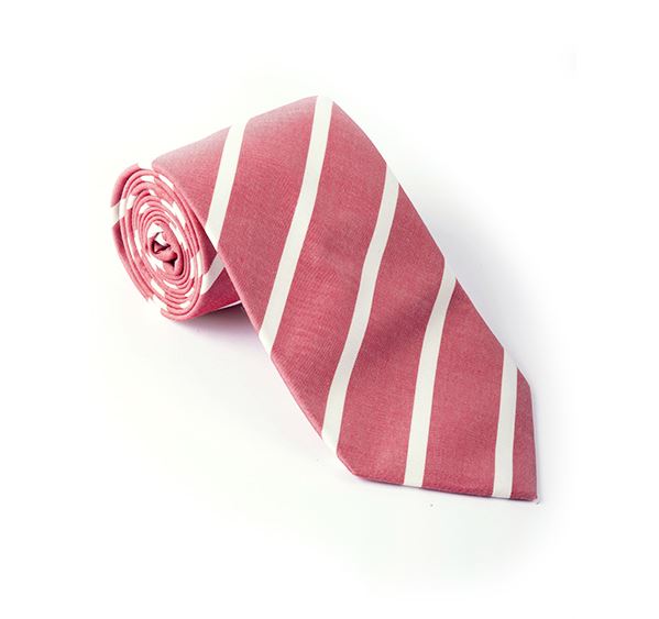 Red Striped Woven Tie