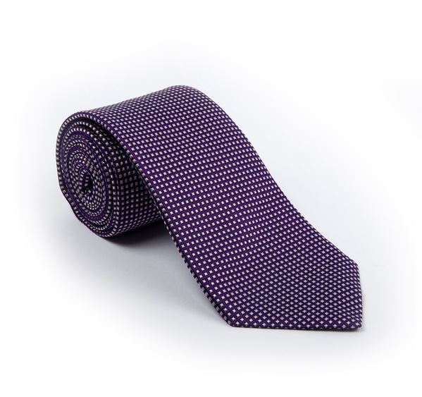 Purple & Cream Fancy Woven Tie