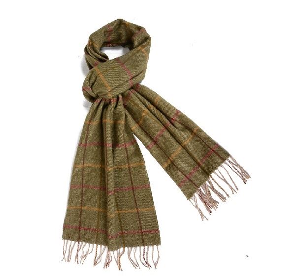Green Checked Lambswool Scarf