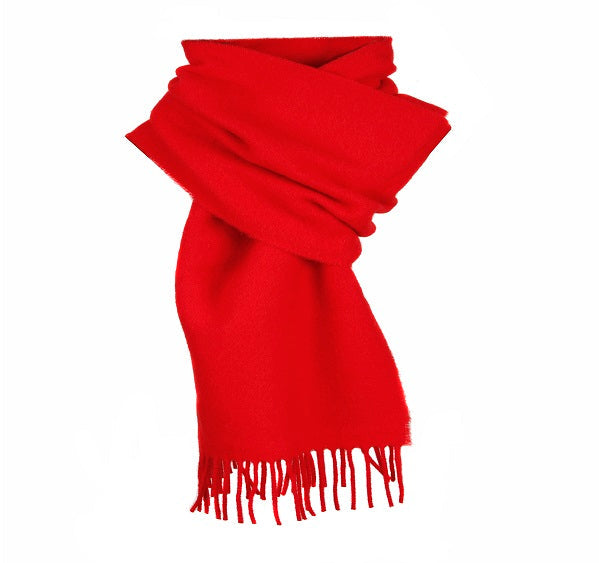 Dents Plain Red Lambswool Scarf