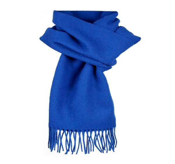 Dents Plain Blue Lambswool Scarf