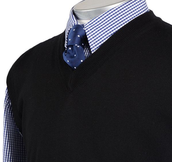 
                  
                    Mens Black Merino Wool Slipover
                  
                