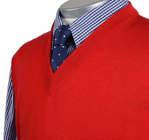 
                  
                    Mens Red Merino Wool Slipover
                  
                