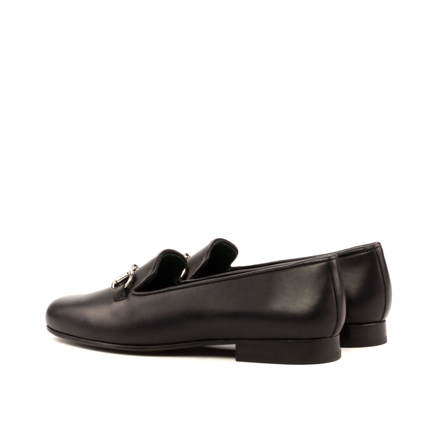 
                  
                    Black Painted Calf Leather Rose Slipper
                  
                