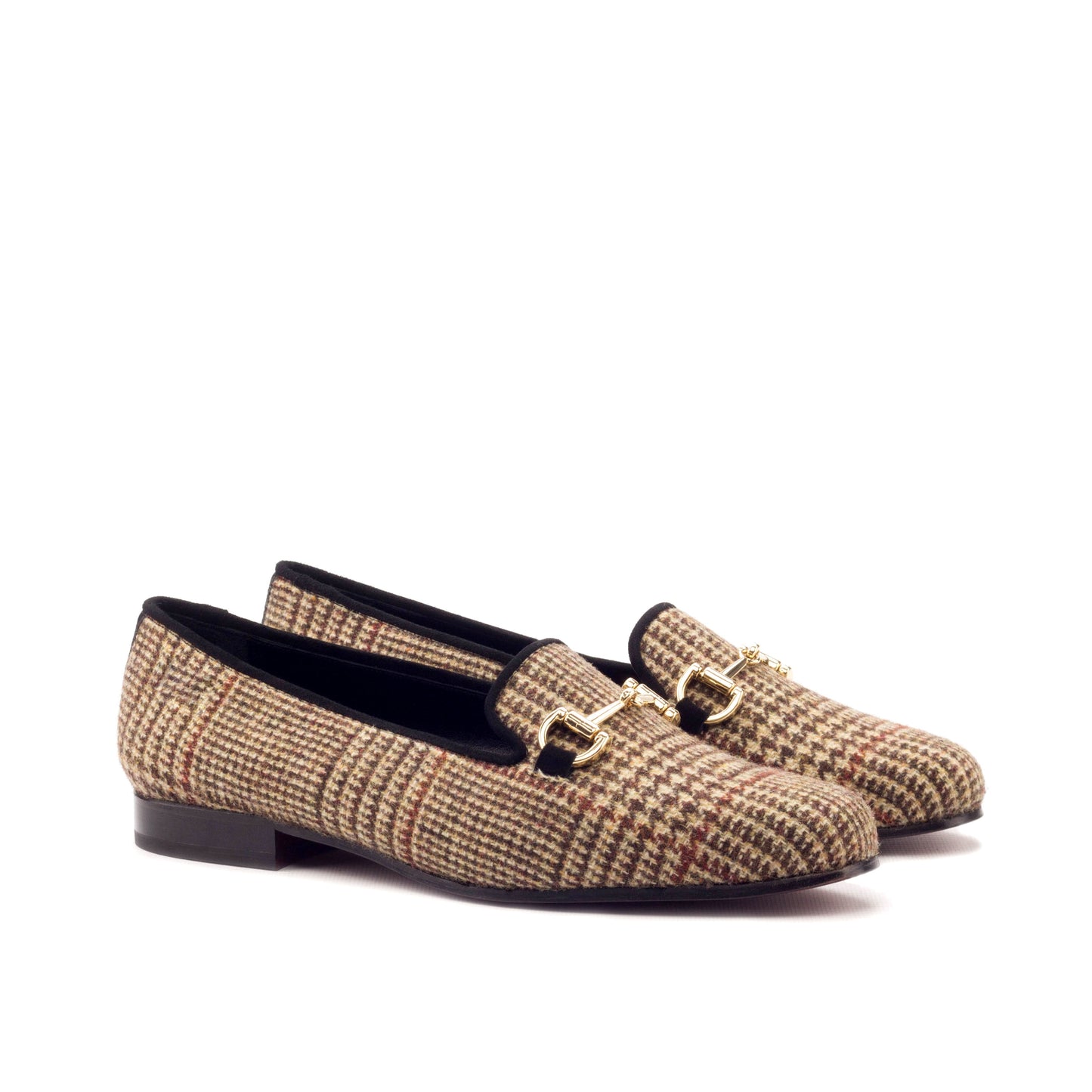 
                  
                    Brown Wool Tweed Rose Slipper
                  
                