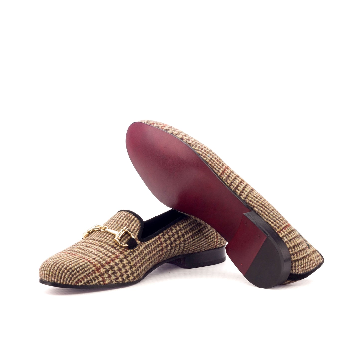 
                  
                    Brown Wool Tweed Rose Slipper
                  
                