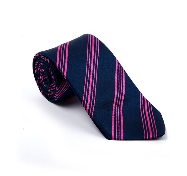 Blue & Pink Striped Woven Tie