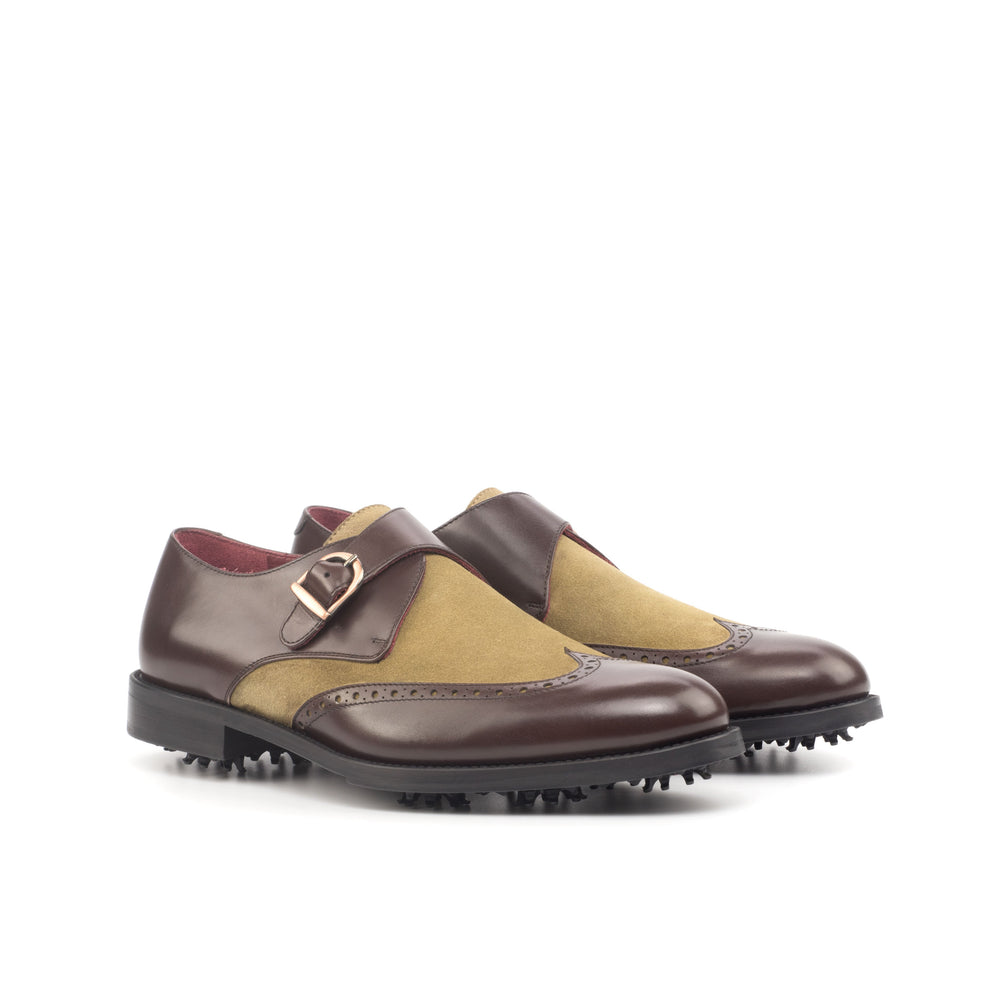 Single Monk Dark Brown Golf Shoe