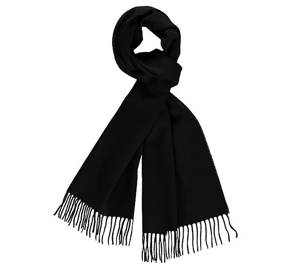 Plain Black Cashmere Scarf